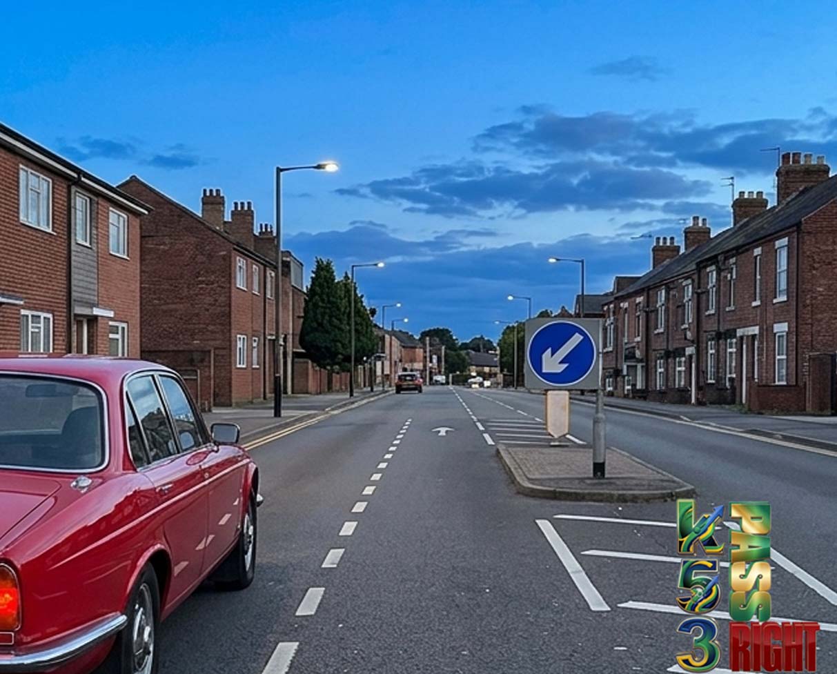Keep left keep right sign example